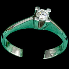 Solitario donna oro bianco