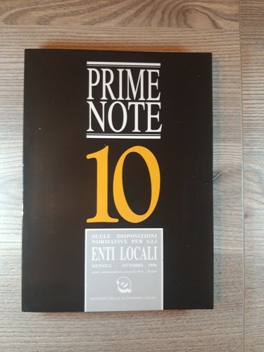 Prime note ottobre 1996 - ottobre,