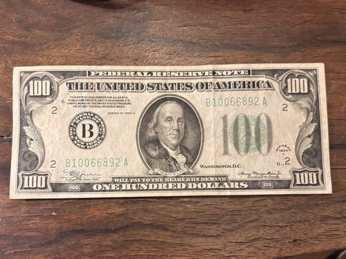 Banconota 100 dollari usa - banconota, 1934