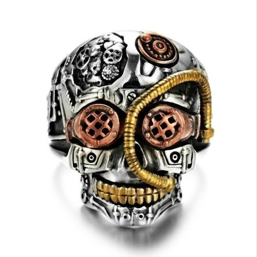 Anello teschio steampunk - anello,