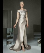 pronovias long greige stretch