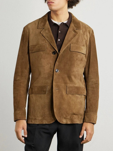 Blazer pelle marrone - uomo, puro