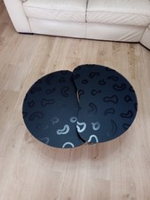 Coppia Tavolini Design Moderno in Vetro Temperato e Acciaio Cromato