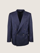 GIACCA SARTORIALE GESSATO BLU
