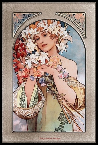 Fiore alphonse mucha - -,