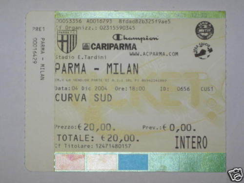 Parma milan biglietto ticket - parma,