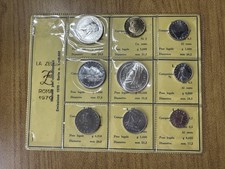 ipzs COIN SET SERIE 9 MONETE 1970 CON 500 LIRE CARAVELLE 1000 CONCORDIA ARGENTO