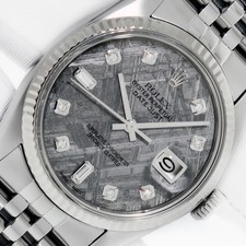 OROLOGIO UOMO ROLEX DATEJUST METEORITE QUADRANTE DIAMANTI ORO 18 CARATI - ACCIAIO INOX