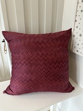 Missoni Home Copricuscino Grande Morbido Raso di Cotone Rosso Chevron 60cm Quadrato NUOVO