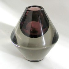 Piccolo vaso o portacenere in vetro sommerso Salviati Murano firmato + etichetta