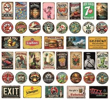 Insegne in latta retrò bar