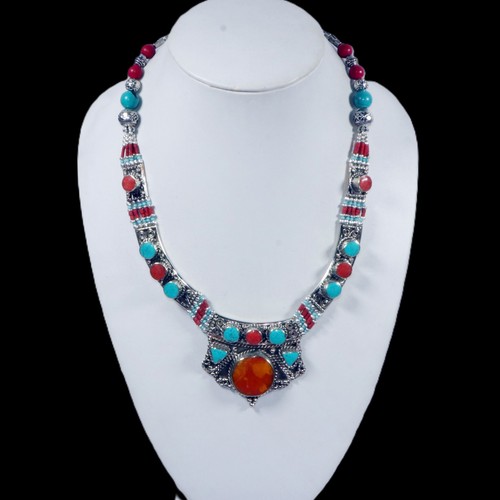 Collana fatta mano turchese - fatta,