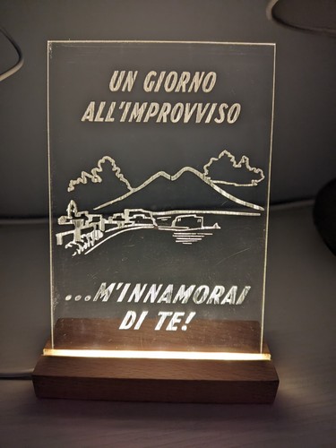 Lampada napoli incisa - lampada, su