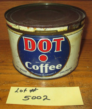 1 Pound Dot Coffee Tin Can