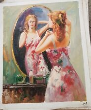 DIPINTO SU TELA OLIO E TECNICA MISTA IMPRESSIONISMO 40X50 CM