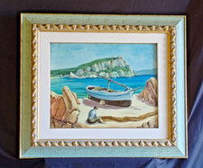 Quadro olio su tela Barca e