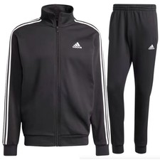 Tuta Adidas Uomo Nera felpata sportiva inverno running palestra cerniera zip