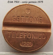 1975 GETTONE TELEFONICO ESM 7501 in gettoni da telefono di medaglia token ottone