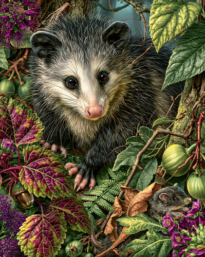 Opossum 8x10 stampa - opossum, in