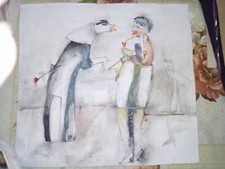 COD. 80 IVO ROSSI SIEF -lE CHARMEUR TECNICA MISTA SU TELA CM. 30X28