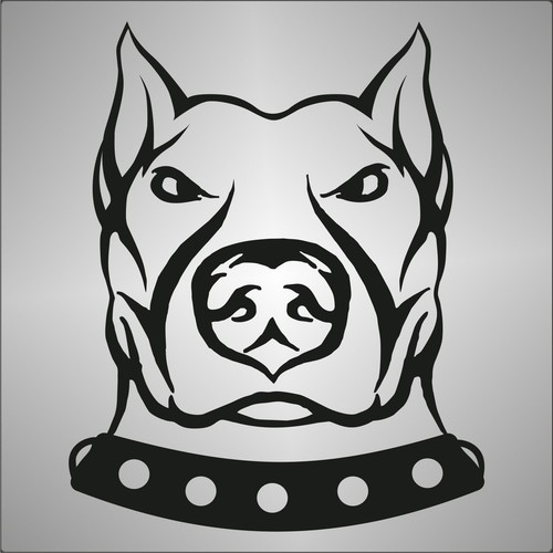 Adesivo prespaziato pitbull - ,