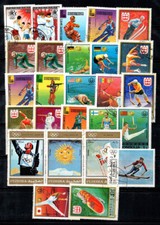 Olimpiadi 1984 timbrato 100% Emirati Fujeira, Mongolia, ciclismo, boxe