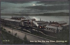 Cartolina Birds-eye Veduta di Sing Sing Proson Ossining NY 1909