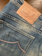 Jacob Cohen jeans uomo W 34 in denim di cotone blu chiaro délavé