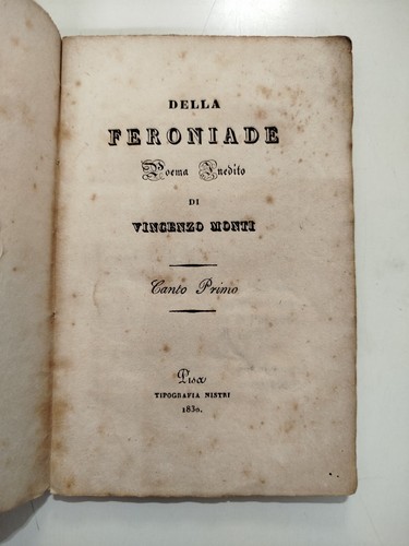 Della feroniade poema - della, inedito