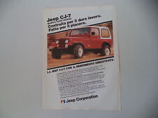 advertising Pubblicità 1982 JEEP CJ7 CJ 7 CJ-7