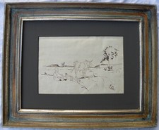 Giovanni FATTORI (Livorno 1825 - Firenze 1908) Contadino con buoi china cm 30x22