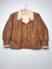 Giacca Shearling Green Apple da Donna - Pelle Montone Vintage Taglia 44 Marrone