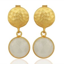 Moonstone Hammered Dangle