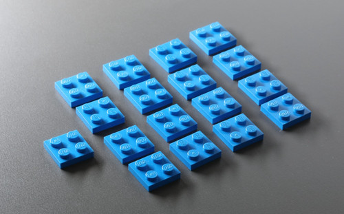 Pezzi lego 17x plate - 17x, 2x2,