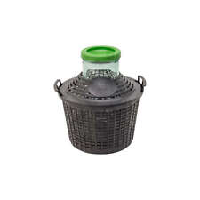 Damigiana vetro bocca larga ø 11,5cm 5 / 10 lt con rivestimento CON tappo 