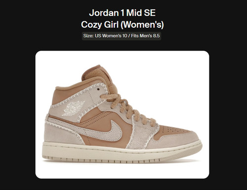 Size 10w jordan 1 - 8.5m,