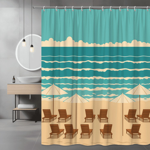 Tenda doccia scena - tenda, spiaggia