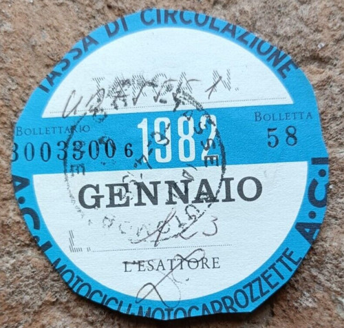 Bollo aci 1982 - per, moto