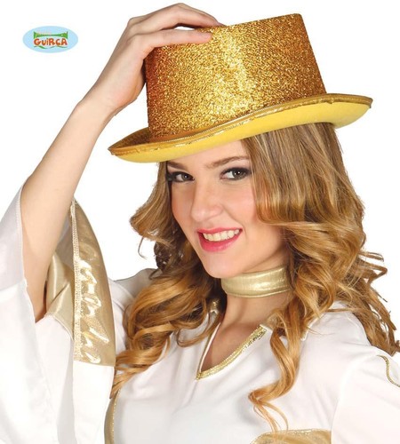 Cappello cilindro oro lusso