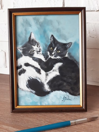 Dipinto due gatti - a,