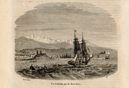 Stampa antica antibes veduta - stampa,