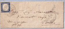 1862 Amb VE II sez Ticino, da Vercelli a Torino con 20 cent dentellato
