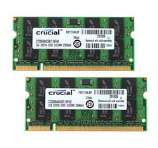 Crucial 4GB 2X2GB RAM 2RX8 PC2-5300S DDR2 667Mhz 200Pin memoria computer portatile SODIMM"