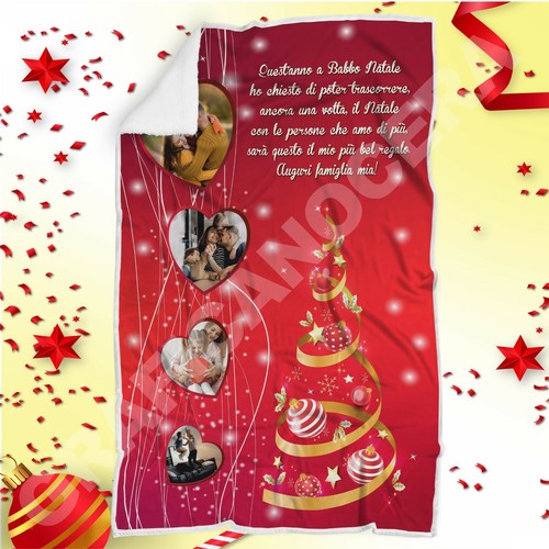 Plaid natalizio famiglia - plaid,