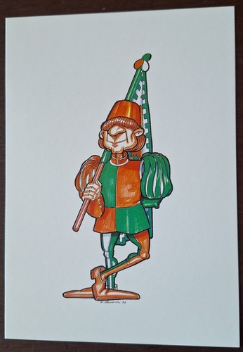 Cartolina alfiere contrada - cartolina,