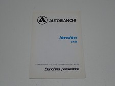 AUTOBIANCHI BIANCHINA VAN LIBRETTO USO E MANUTENZIONE 1970