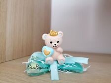 Bomboniera sacchettino nascita battesimo orsetto con coroncina bimbo/a