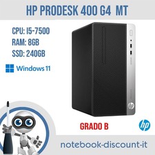 Computer  HP Prodesk 400 G4 MT  Cpu i5-7500 Ram 8gb SSD 240gb Win10 Pro GRADO B