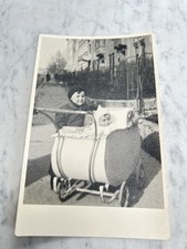 VECCHIA CARTOLINA FOTOGRAFICA BAMBINI CARROZZINA 1951 OLD PHOTO POSTCARD