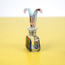 bottiglietta porta profumo vintage in vetro soffiato di murano